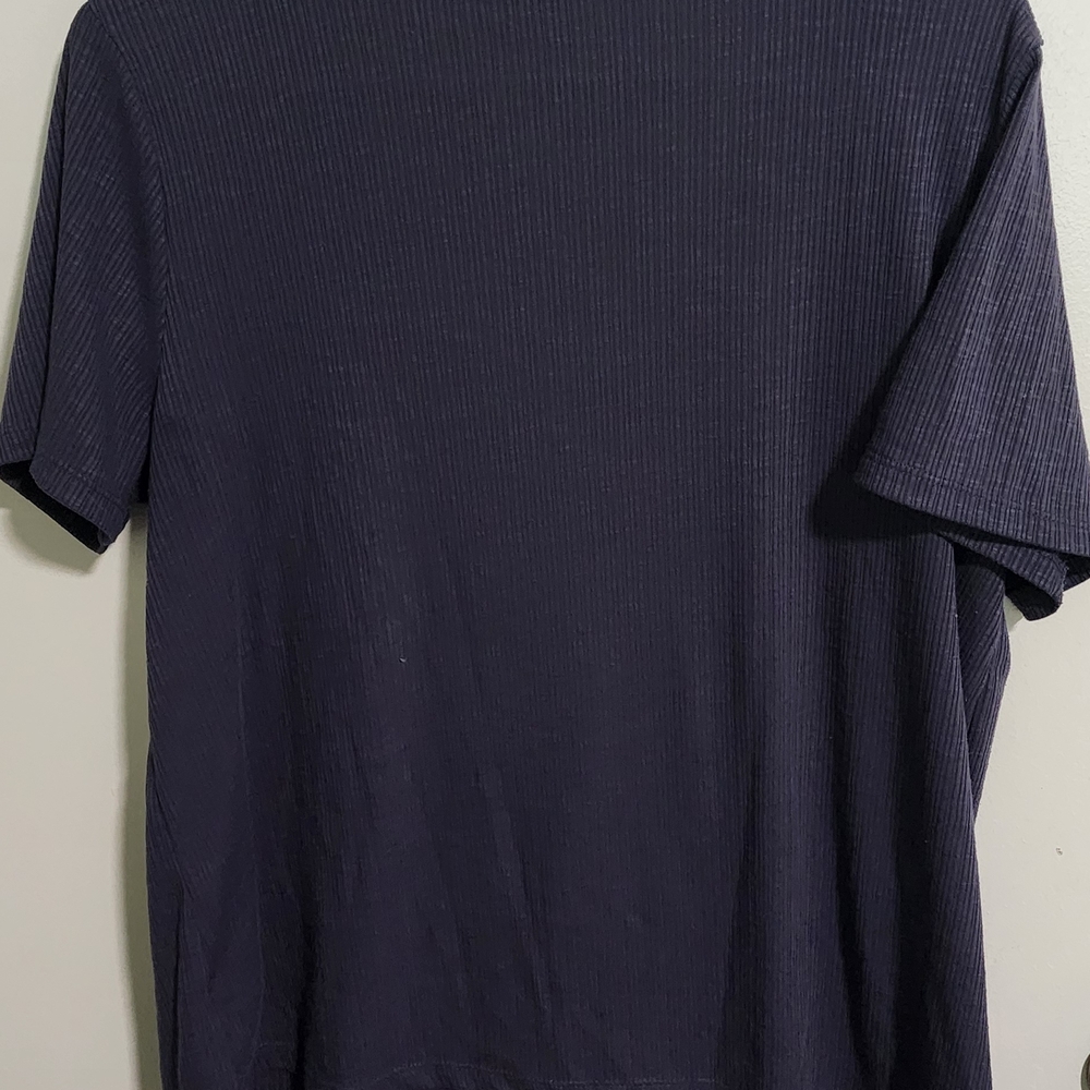 Old Navy Navy Blue Ribbed V-Neck Tee - Picture 3 of 3